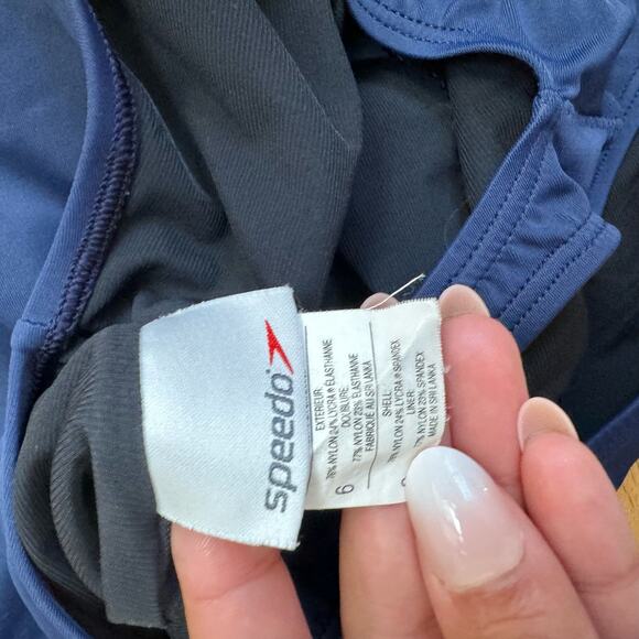 Speedo Women’s One Piece Swimsuit Navy Blue Unpadded size 6 - Picture 4 of 5